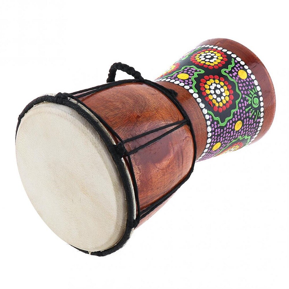 6in Afrikaanse Djembe Trommel Hand Gesneden Massief-Hout Geit-Skin Traditionele Afrikaanse Drum Percussie Muziekinstrument