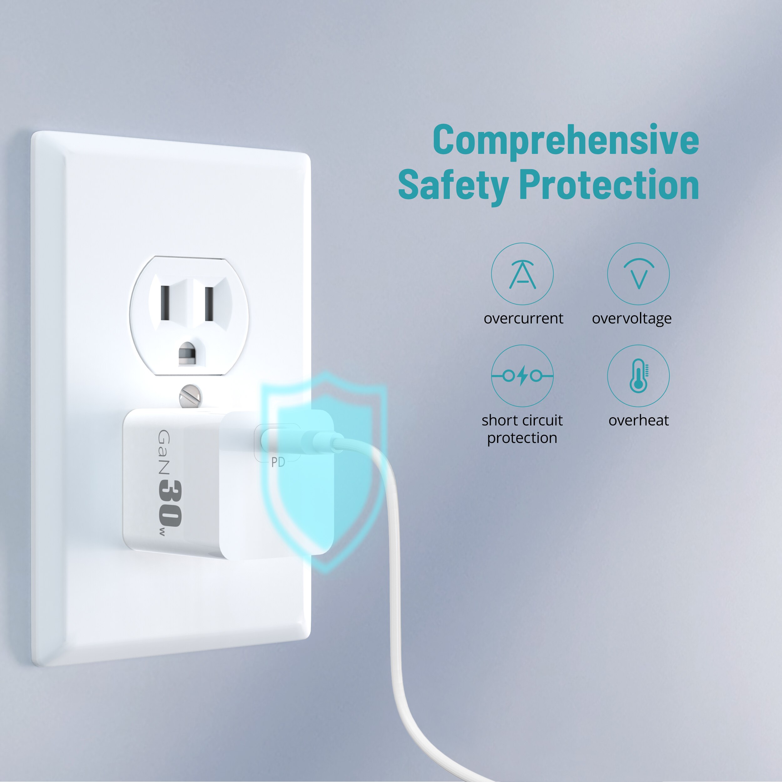 Wewatch wwc 30gn-02 30w gan schnellladegerät, mini-wandladegerät, usb-c  pd 3.0- fach usb-c netzteil, tragbares reiseladegerät für iphone