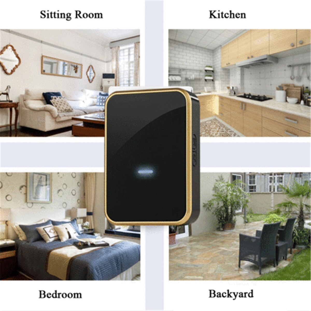 Wireless Doorbell Battery Operated Door Bell Remote Button+Plug in Receivers