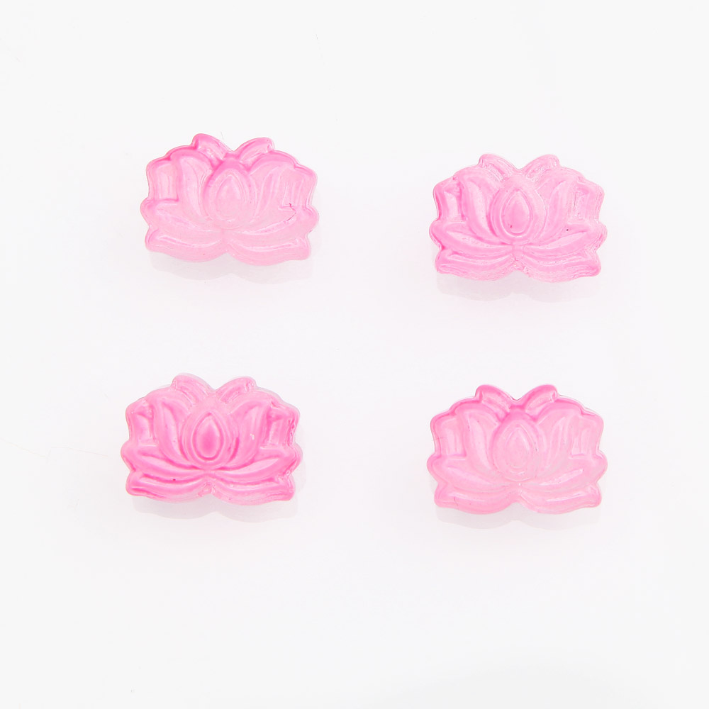 50PCS Flower Glass Beads Charms Pendant Necklace for Jewelry Making Supplies Beaded Findings DIY 10*14mm: Gold