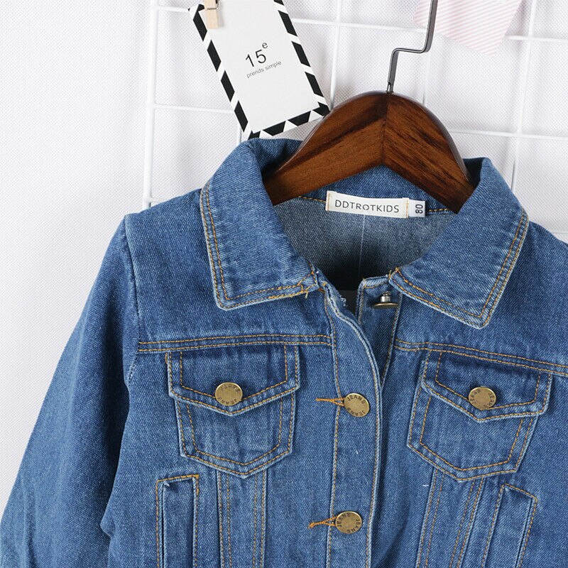 Kausalen Kleinkind freundlicher Mädchen Jungen Denim Jean Herbst Jacke Geschmack Mantel Outwear Spitzen Outwear 1-6Y