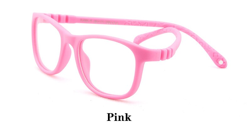 Gafas de bloqueo de luz azul para niños, lentes ópticas de ordenador de silicona transparentes para niños, gafas de luz azul: Pink
