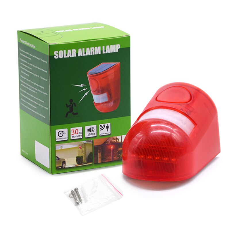 Waterproof Solar Security Light Human Body Induction Sound Warning Light 30-day Long Battery Life Alarm Supplies