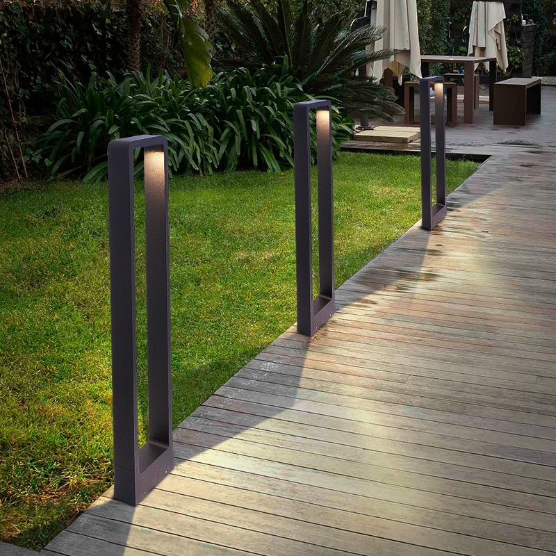 Luces LED para jardín, lámpara para césped IP65, resistente al agua, 7W, luz de pilar de aluminio moderna, patio exterior, villa, paisaje, césped, lámpara de bolardo