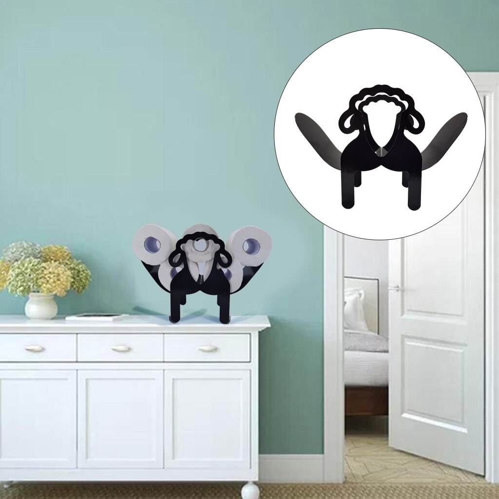 Novelty Toilet Paper Roll Holder Standing Organizer Home Metal Art Decor Suction Cup Tissue Box Dispenser Tissue Box