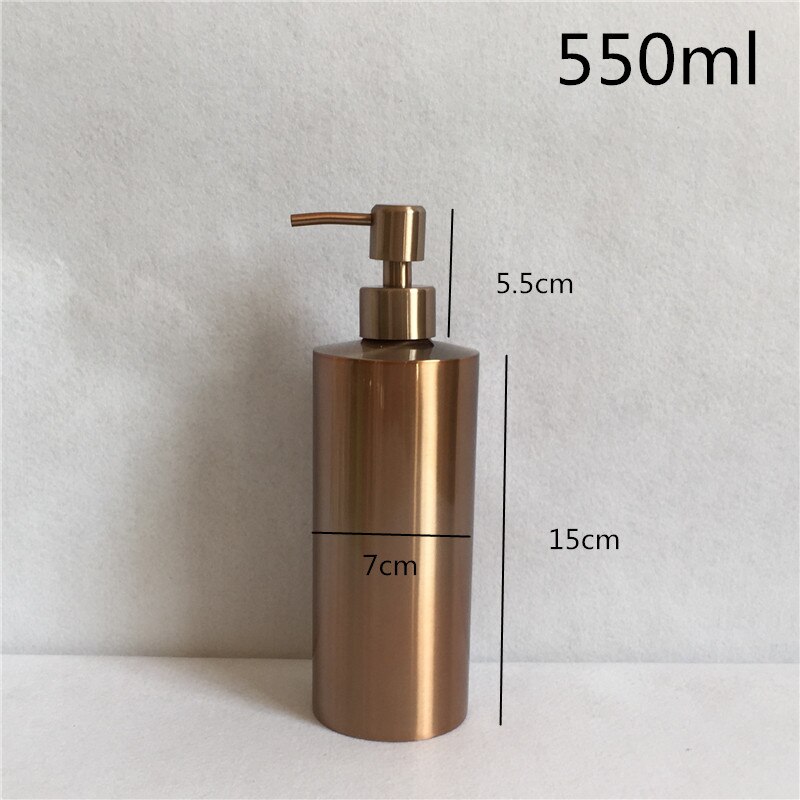 Dispensador de jabón de oro rosa dispensador de jabón líquido botella de loción 350 ml/550 ml/800 ml protector de jabón de acero inoxidable: 550ml