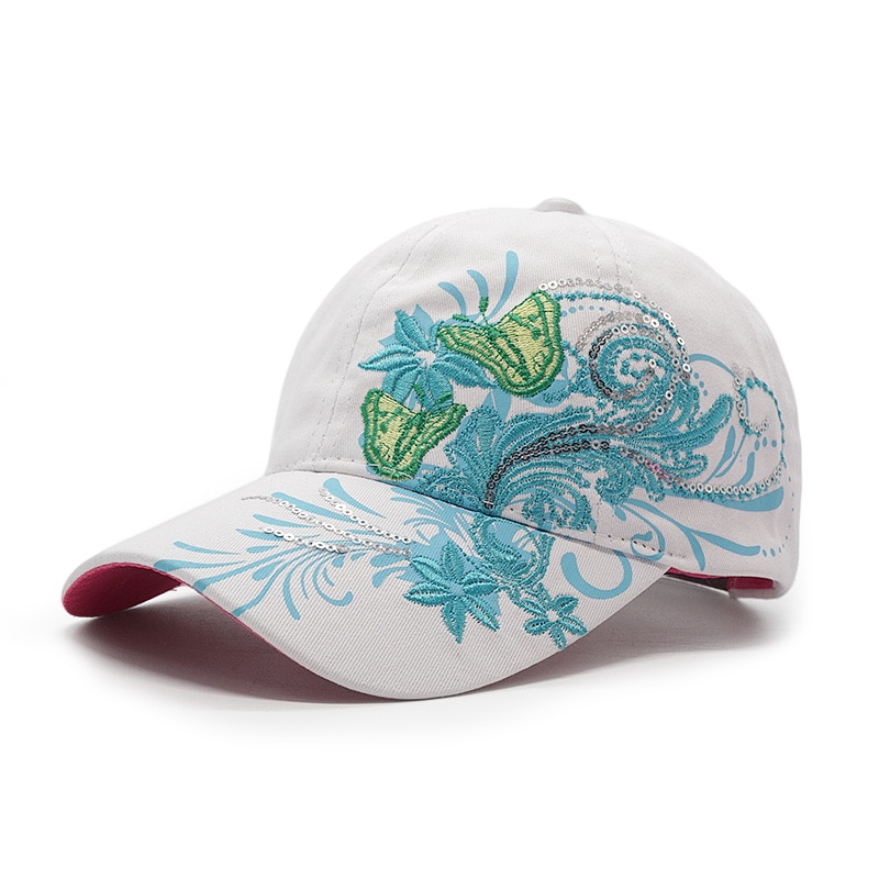 Kvinder sommerfugl baseball kasket broderi blomst snapback hat kvindelige piger sommer afslappet brev sol baseball hat ben