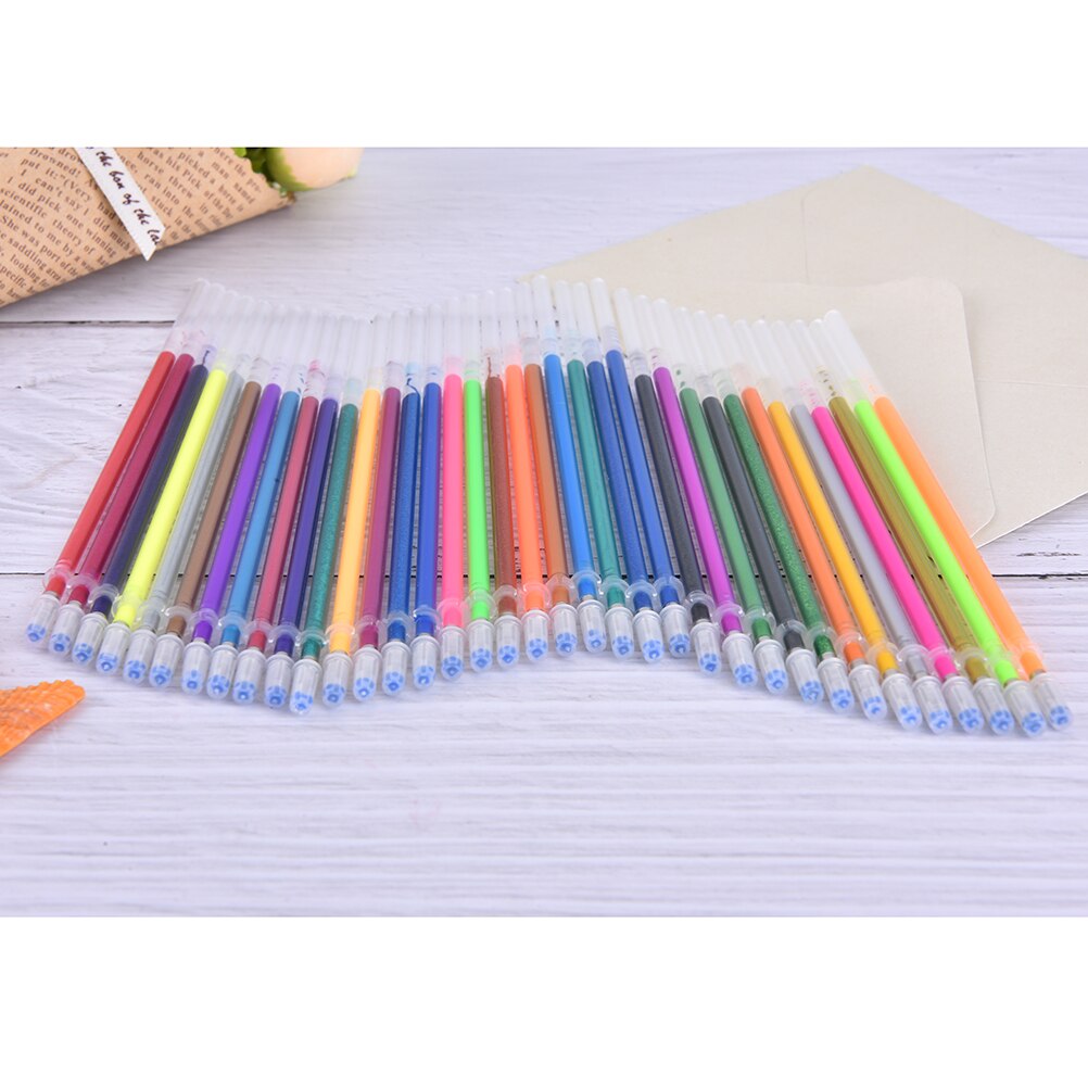 36 Stks 36 Kleuren Een SET Flash Gel Pen Highlighter Refill Kleur Volledige Stralende Vullingen Schilderen Pen Vullingen School Student