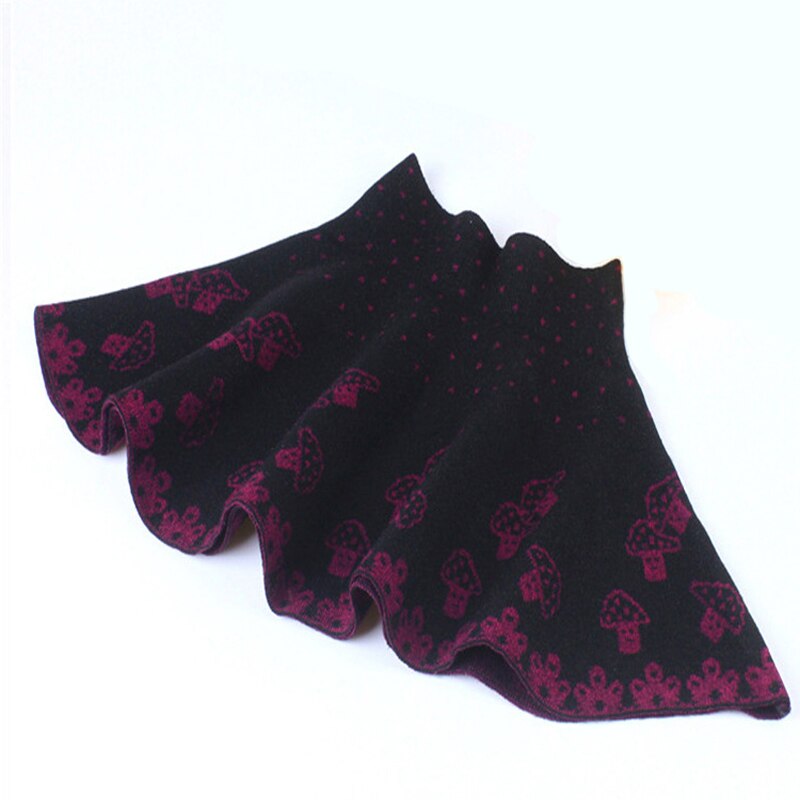 Herfst Winter Casual Kinderen Meisjes Mini Rok Hoge Waisted Uitlopende Geplooide Zwart Paars Paddestoelen Korte Gebreide Elastische Rok