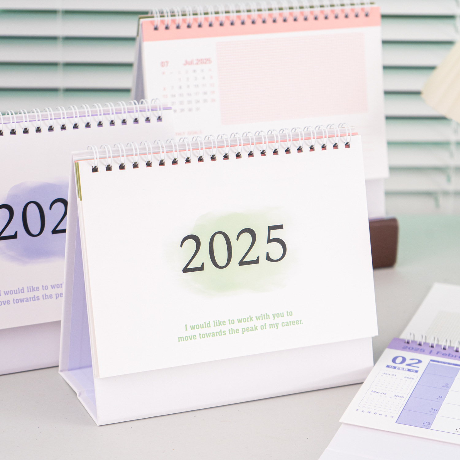 INS-Calendrier de bureau avec note mémo, grand calendrier à rabat, calendrier de bureau simple, licence mensuelle, anglais 2025, maison, bureau, école