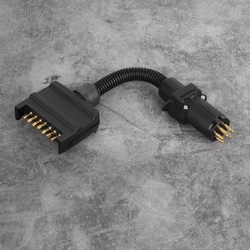 Plate Alternator Truck Parts Flat 7Pin to Round 7Pin Cable Tow Harness Coupling Trailer Car Spring Plug AU Style Truck