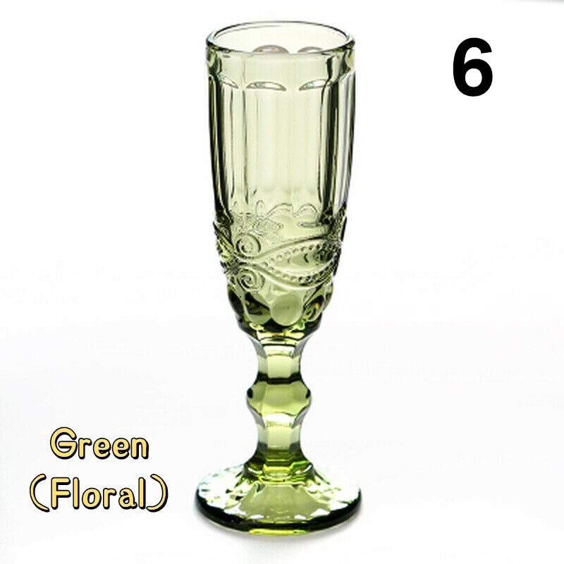 Verre à vin rouge Vintage gaufré 150ml, gobelet à jus rétro, verre à eau, verre à Champagne, verres à vin pour fête de mariage: 6