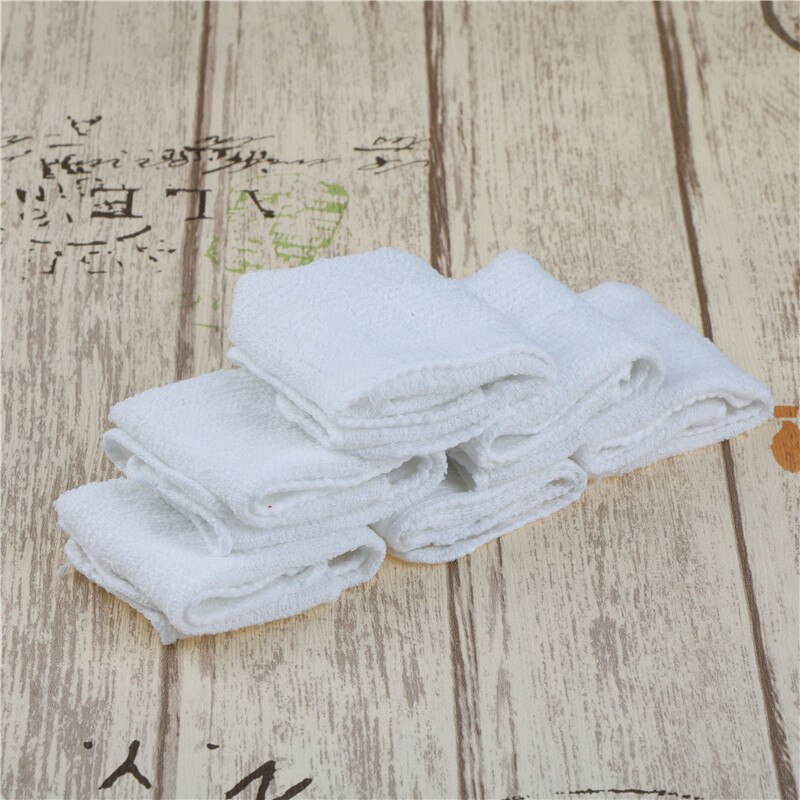 Serviette de visage en coton blanc | 6 pièces, carré et , visage et chiffon à main pour voiture, nettoyage de maison