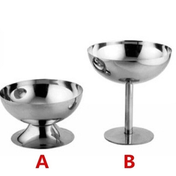 200ml Salad Cup Safe Stainless Steel Ice Cream Cup Dessert Bowl Ice Cream Scoop