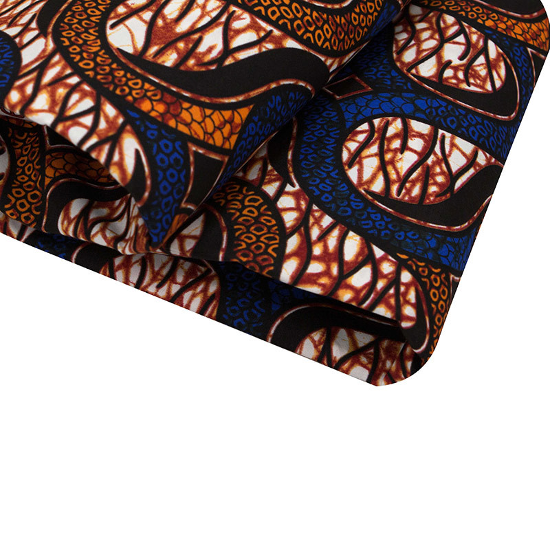 Brunt ankara stof med afrikansk vokstryk 6 yards åndbart afrikansk voks polyester voksstof til patchwork