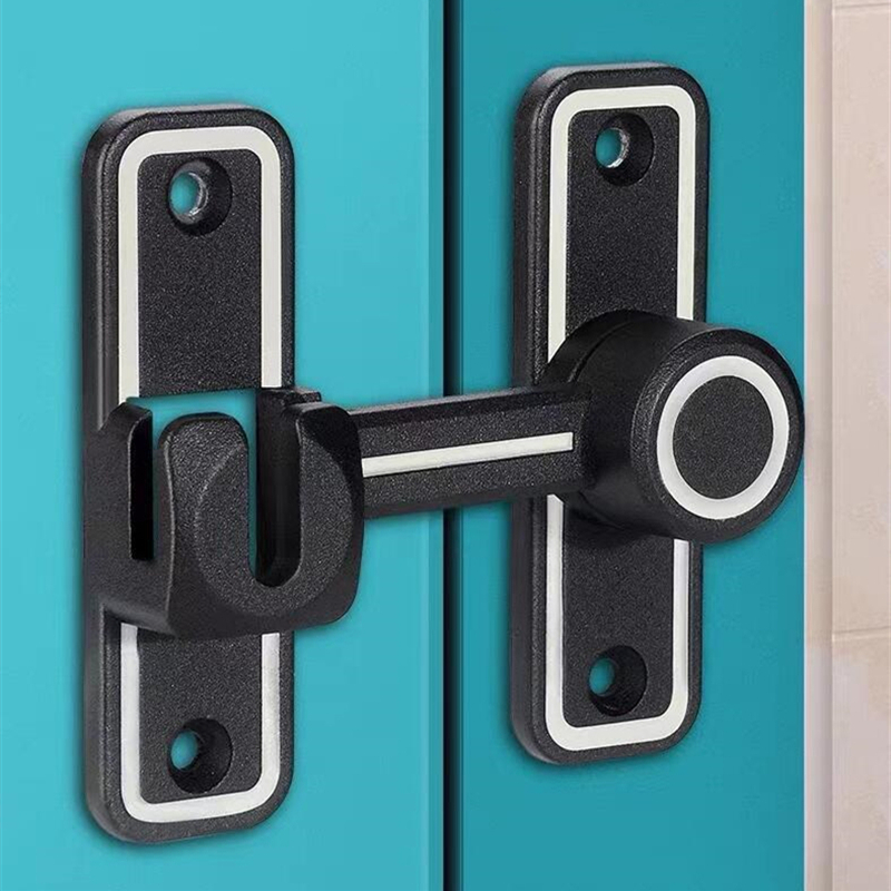 KK y FING 90 ° /180 ° Pestillo de puerta de doble uso, cerradura de puerta corredera con hebilla de puerta luminosa, perno de Metal para puerta Interior sin perforaciones