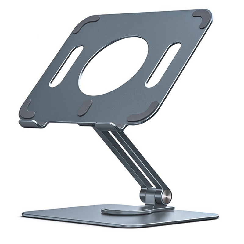 Laptop Stand Rotation Tablet Stand Folding Mini Desktop Stand Ergonomic Cooling Base for Live Online Classes: Grey