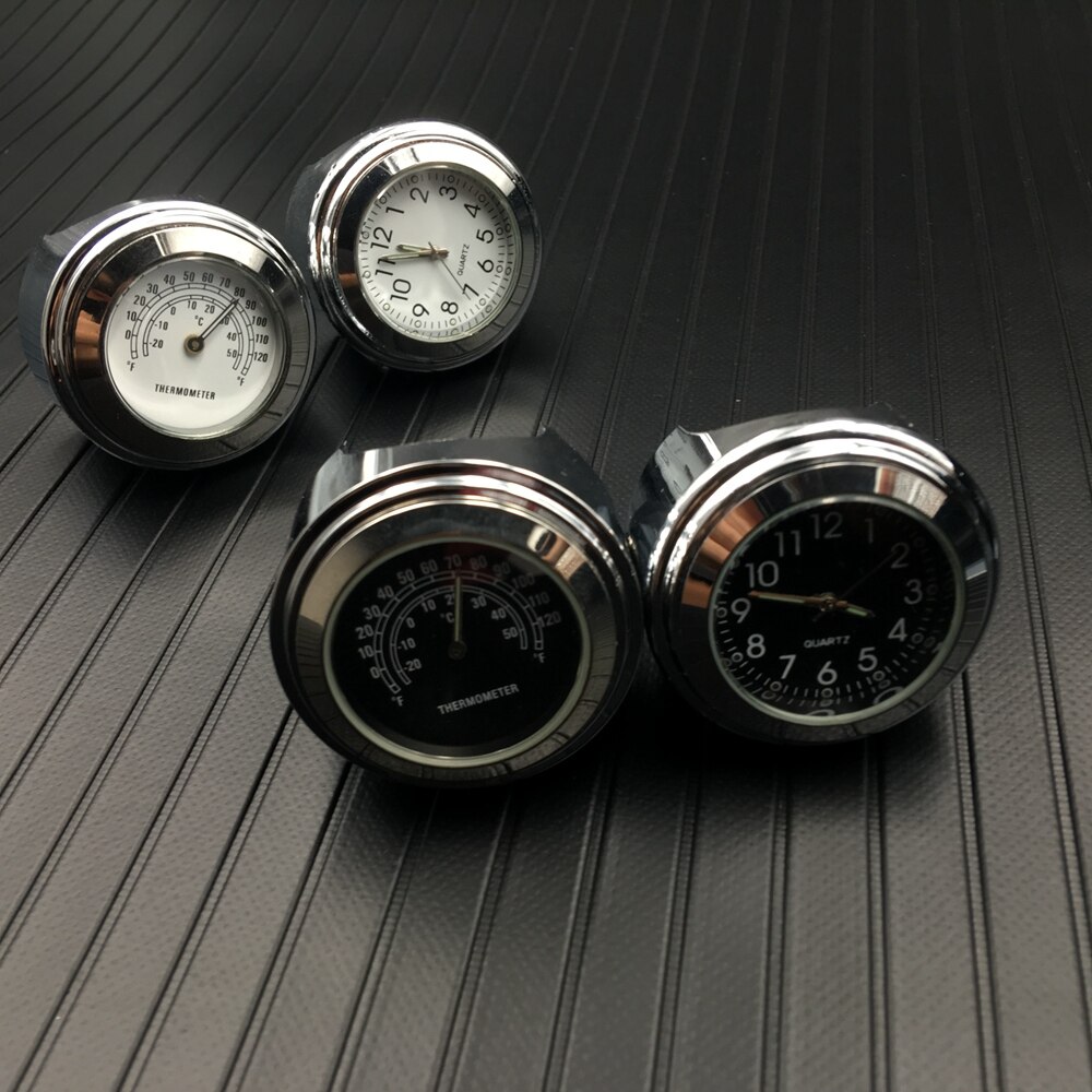 Motorcycle Motorbike Handlebar Mount Round Clock/Thermometer Universal