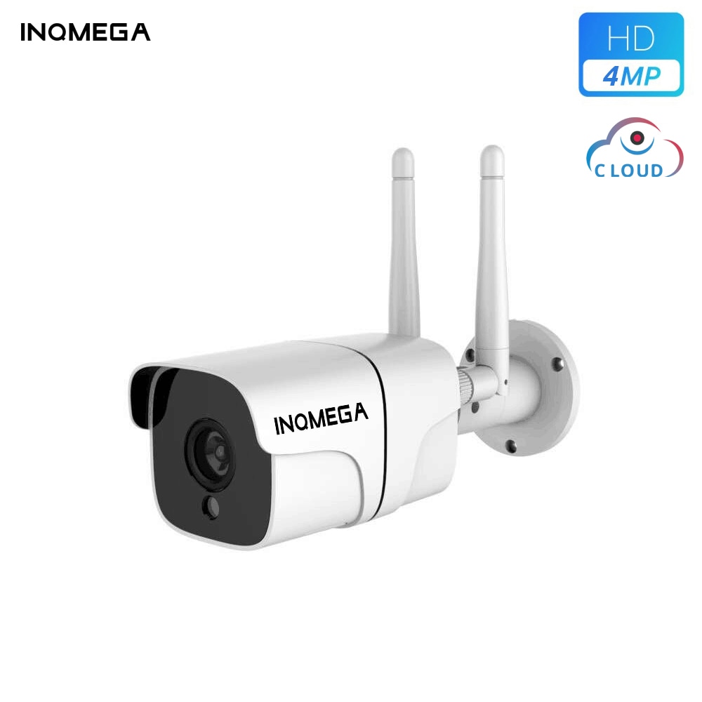 Inqmega camera wifi  hd 4mp draadloze bullet ip-camera, robuuste metalen buitencamera, weerbestendig, 18 stuks smd led's, nachtzichtcamera