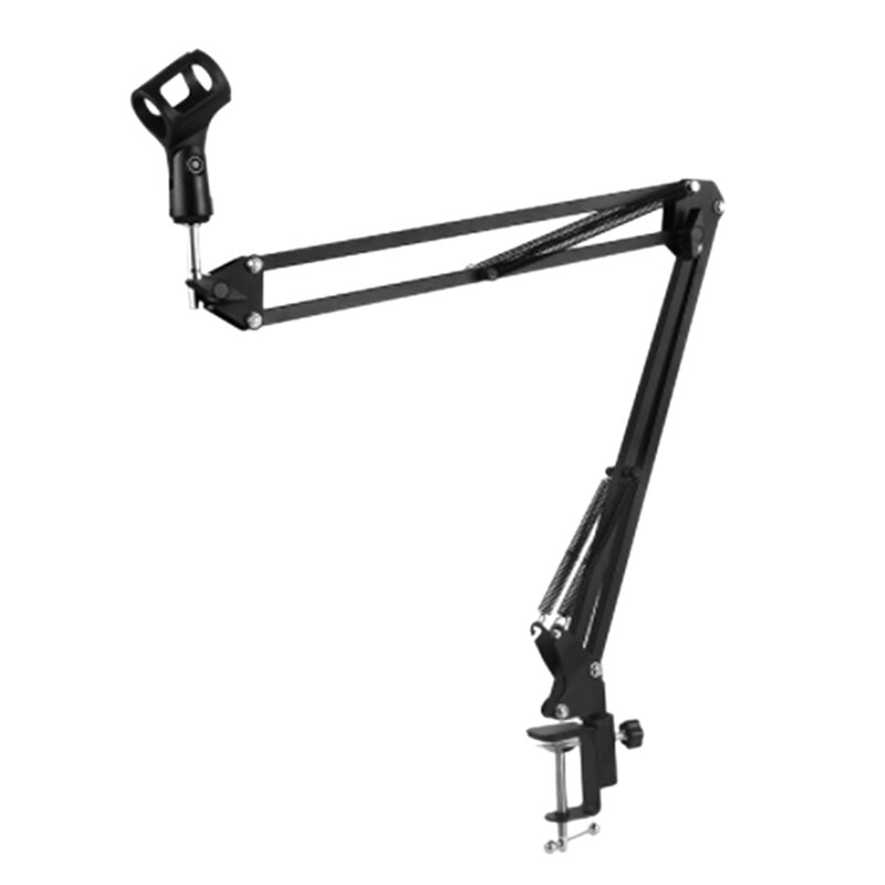Microphone Holder Adjustable Metal Suspension Arm Scissor Arm Holder with Microphone Holder Mounting Clip: Default Title