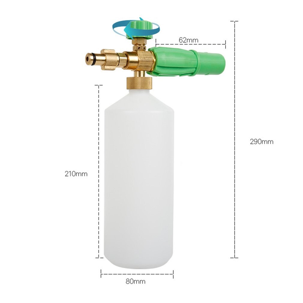 Adjustable Foam Bottle Snow Foam Lance Pressure Washer Jet Clean Bottle Cleaning Machine High Pressure Bubble Pot 1L