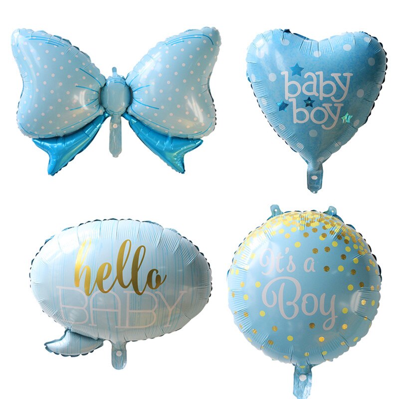 4 kpl/erä baby shower se on poika/tyttö ilmapallot 1st syntymäpäiväpallo kruunu jousi globot juhlakoristeet lasten ilmapallo sarjakuvahattu