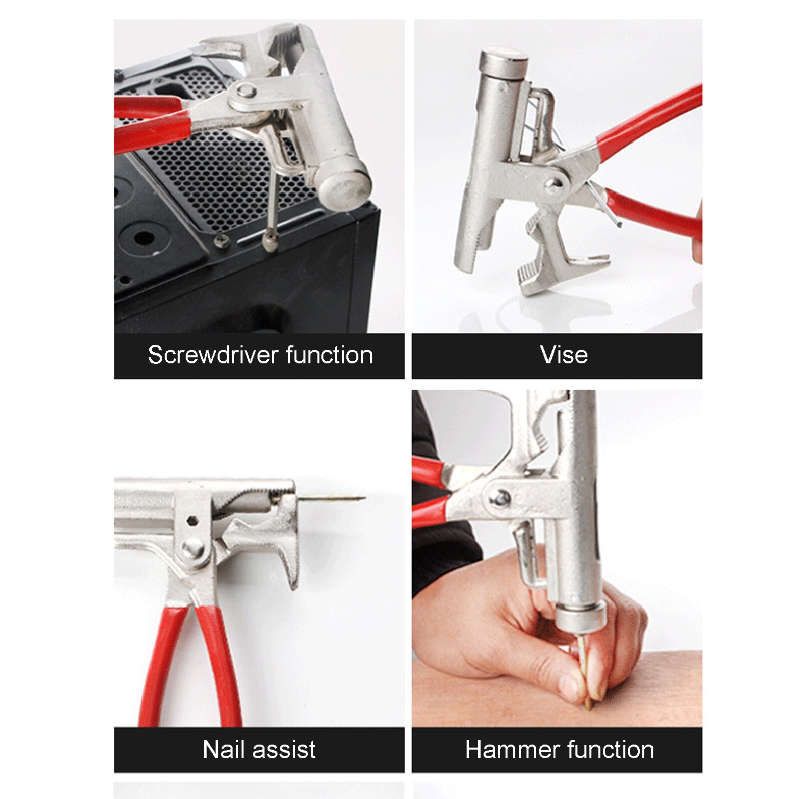 10 in 1 Multifunctional Hammer Integrated Pliers Wrench Screwdriver Hand Tool Material Durable Hammer