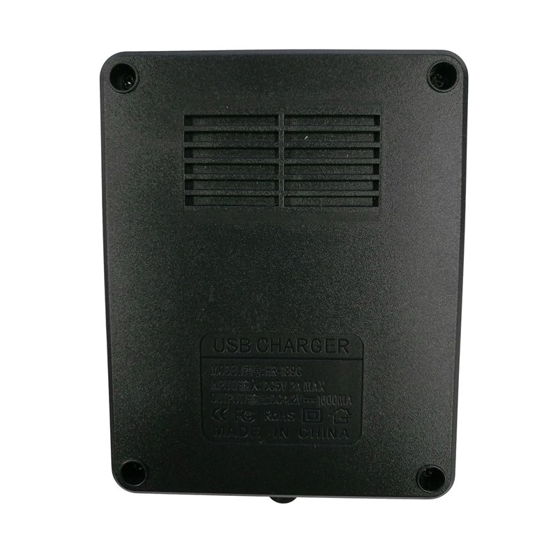 18650 26650 Dual rechargeable battery charger with packing line with charging cable Plastic 13.5*8.5*4.2cm