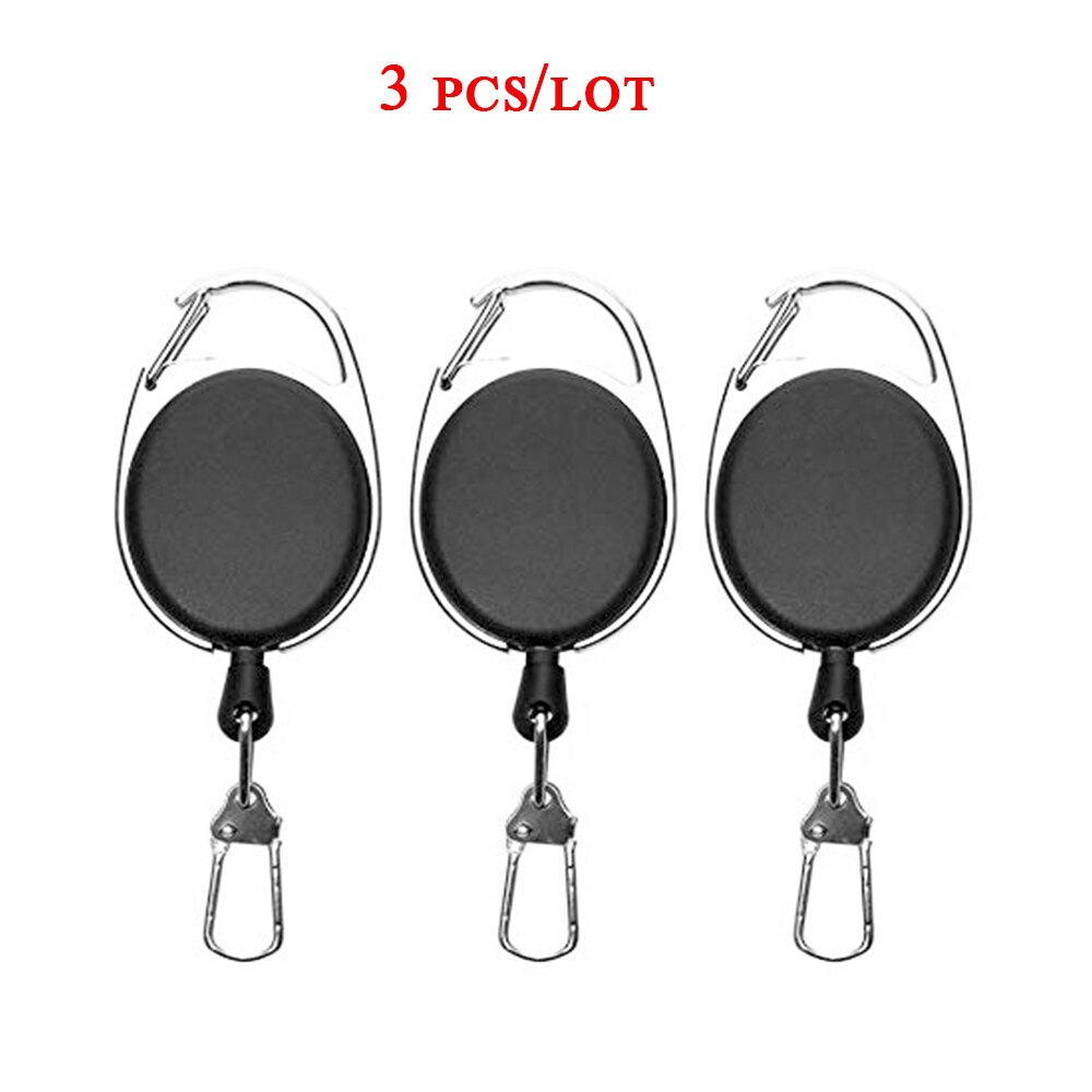 Enrouleur de porte-clés rétractable porte-Badge enrouleur de Zinger de pêche à la mouche avec accessoires de pêche à ressort à dégagement rapide: 3PCS