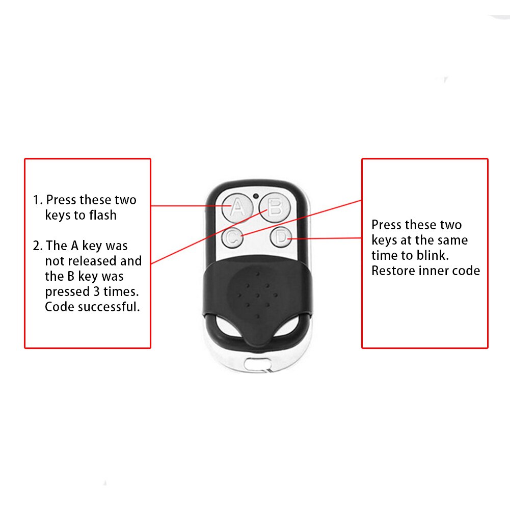 Universal Car Telecontroller Cloning Remote Control Electric Gate Garage Door Remote Controls Auto Car Accessories Key Fob