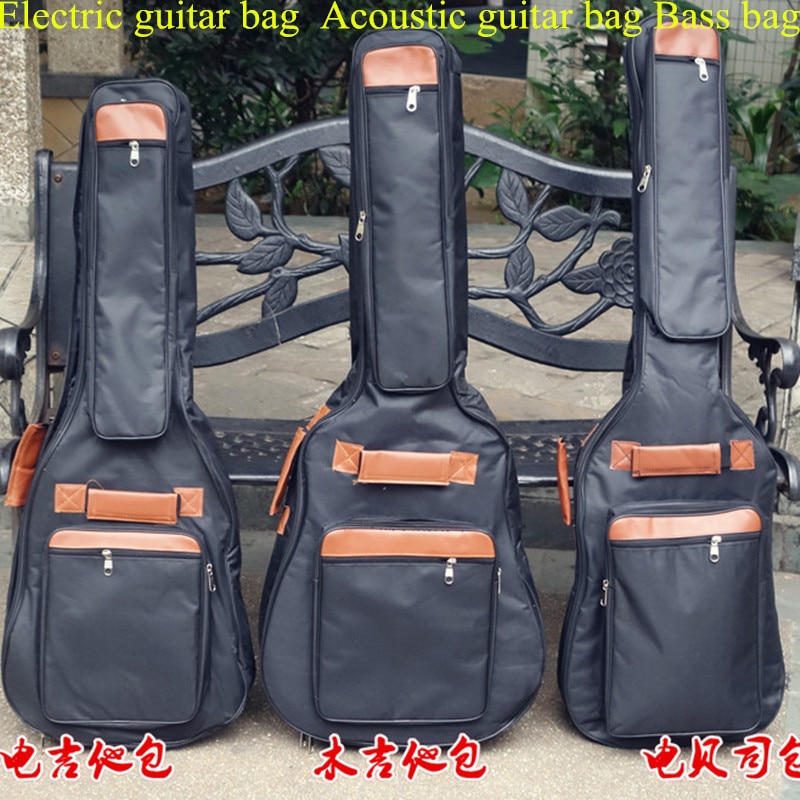 Portable music 40 41"acoustic electric bass guitar gig bag case funda PU backpack soft holder pocket straps padded waterproof