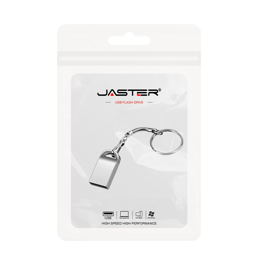 JASATER Super Mini Metal USB Flash Drive 128GB Silver Pen Drive z bezpłatnym kółkiem na klucze 64GB Zabawny kreatywny prezent Pamięć 32GB