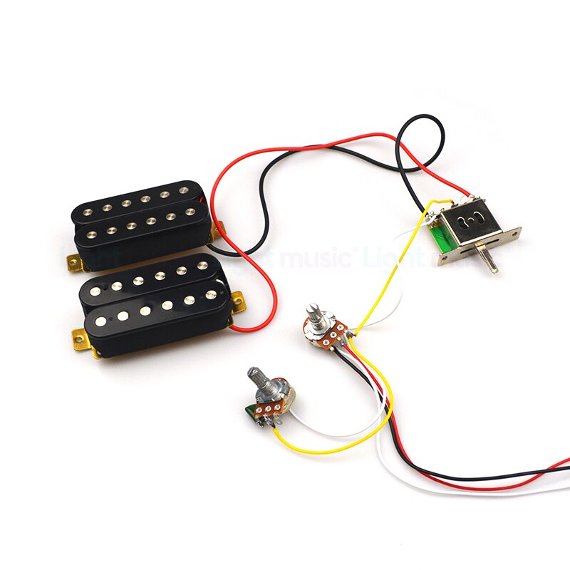 SSS SSH HH Electric Guitar Pickup Wiring Harness Prewired 5-way Switch 2T1V for ST Electric Guitar Black White Guitar Parts