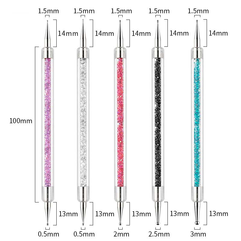 5/7/8 Stuks Nail Art Liner Tekening Pen Brush Diy Uv Gel Nail Lijn Strepen Schilderen Pen acryl Handvat Manicure Tool 7/9/11/15/20Mm: pattern 14