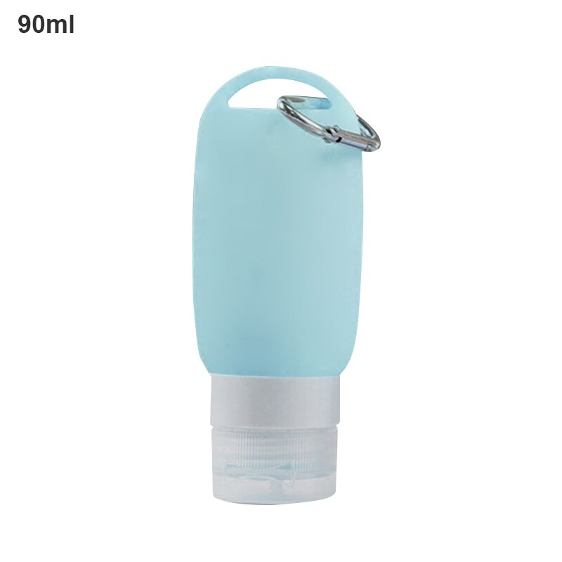 3 unids/set de botellas vacías, caja de almacenamiento de silicona de viaje, llavero, botella de champú, recipiente para Gel de ducha, portátil, duradero: 02