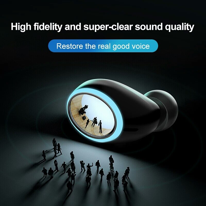6000mAh Power Bank Wireless V5.0 Bluetooth Earphone Waterproof Headset With Dual Mic and 6000mAh Battery Charge Case