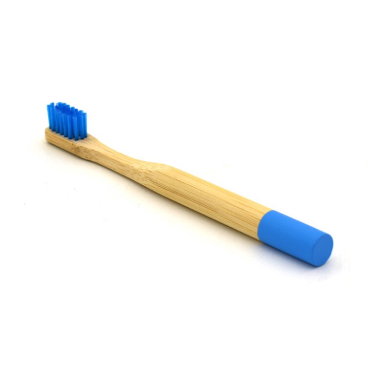 Milieuvriendelijke houten tandenborstel met bamboe handvat, kleurrijke zachte borstel, gebruik met houtskool, tandenbleekpoeder, 1pc/ stuks: Blauw