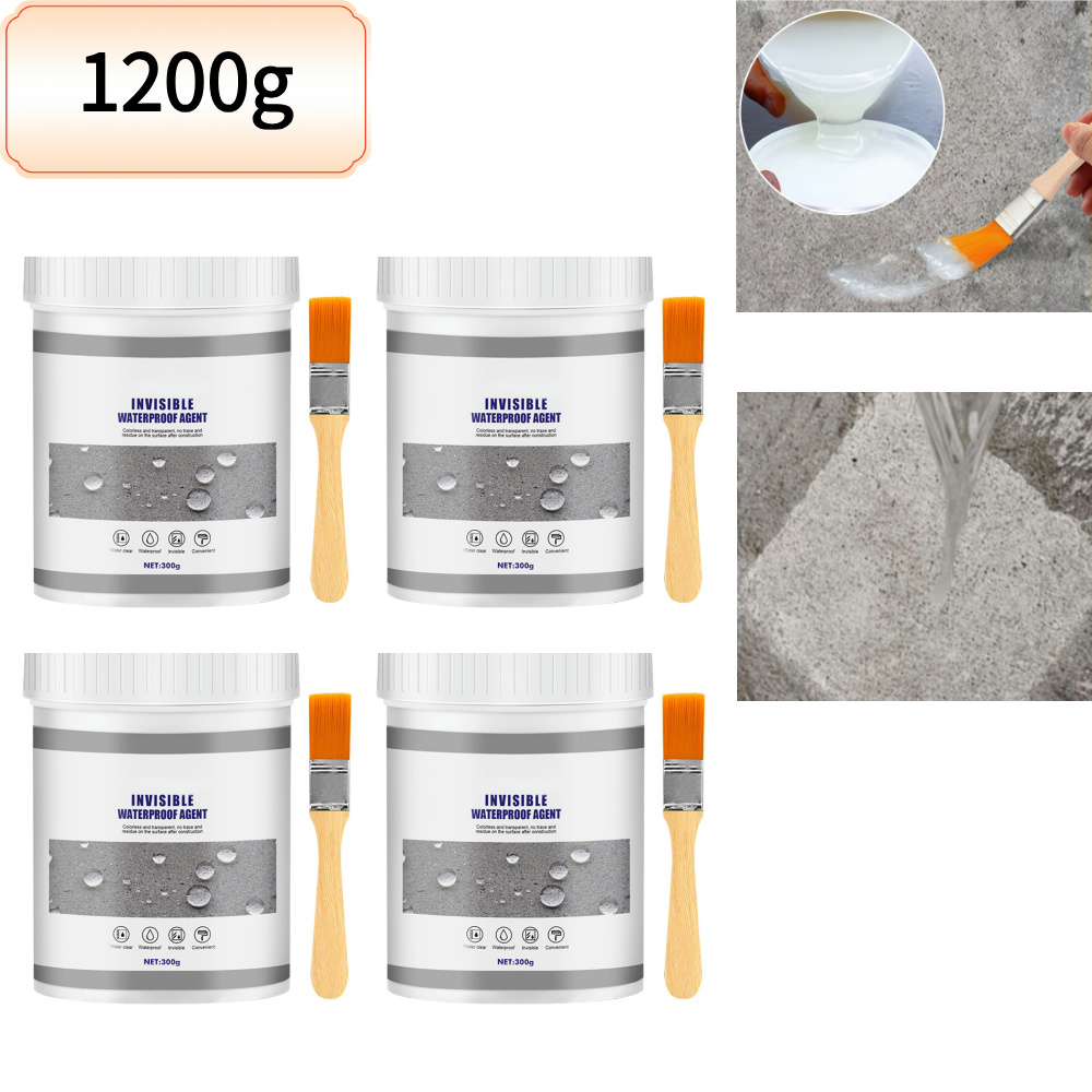 30-1200g Waterproof Coating Sealant Agent Transparent Invisible Paste Glue With Brush Adhesive Repair Roof Waterproof Sealant: Orange