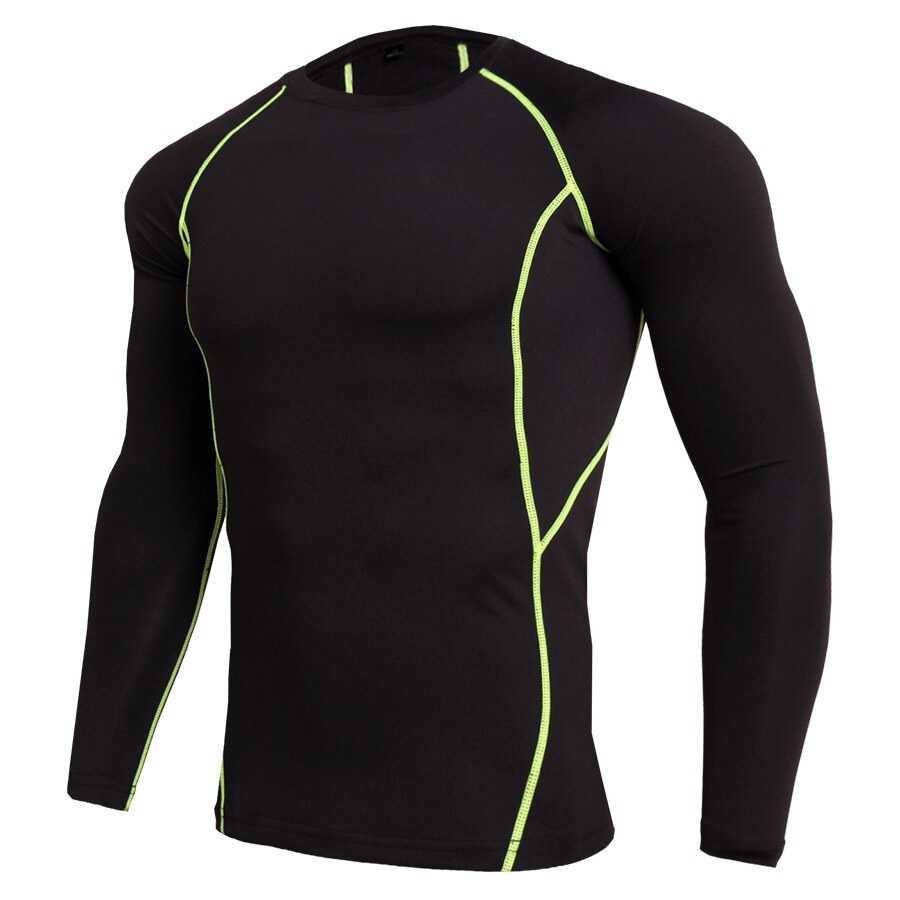MMA BJJ Compression Shirt Crossfit Fitness Training Boxing Muay Thai Long Sleeve Tshirt Men Workout Jogging Tracksuit Sportswear: S / 3