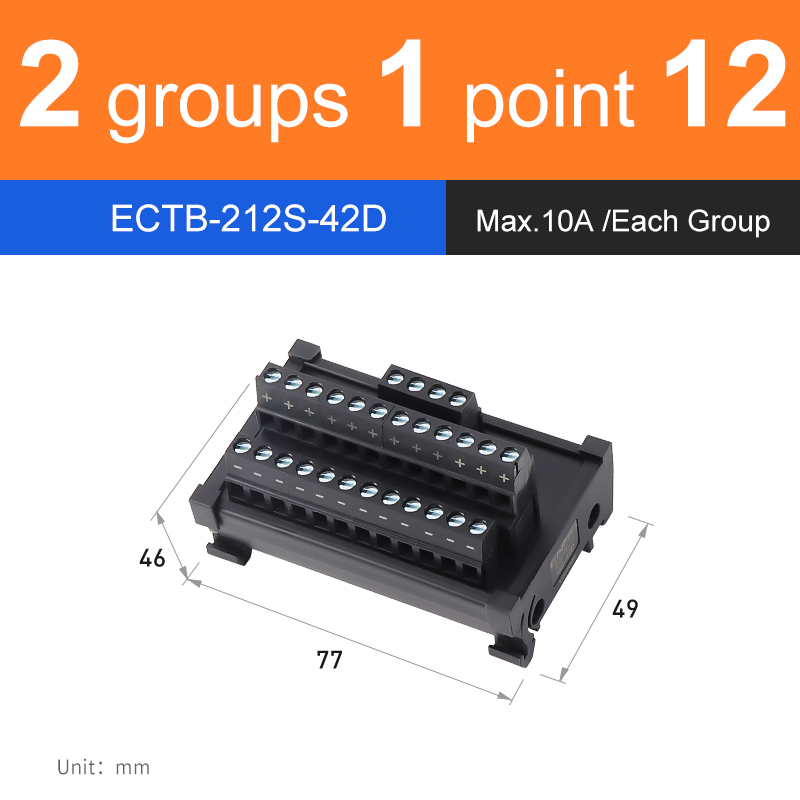 ENMG Screw terminal Save Wiring Split Terminal Block ECTB 10A Power Splitter PLC Terminal Block One to One One One to One 10~64: Red