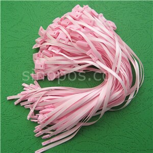Etiqueta colgante para ropa, sello de cinta, cuerda de sujeción en bucle, clip de hebilla a presión, etiqueta de precio, swing, boda, hangtag, lazo de hilo: pink