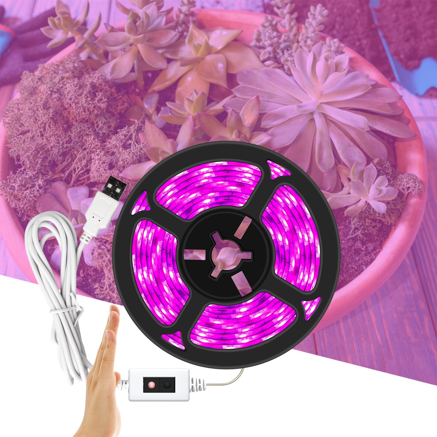 Hand Sweep Led Licht Groeien Strip Usb 5V Full Spectrum Phyto Lamp Dimbare Waterdichte Voor Greenhouse Planten Bloemen Fitolampy