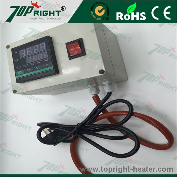 Dia.250mm 230v400w silicone heat pad with digital thermostat PID controller 0-150c