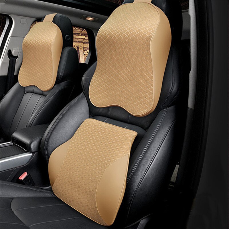 Auto voiture appui-tête cou oreiller lombaire dos appui-tête coussin pour conducteur mousse à mémoire voiture oreillers pour le bas du dos