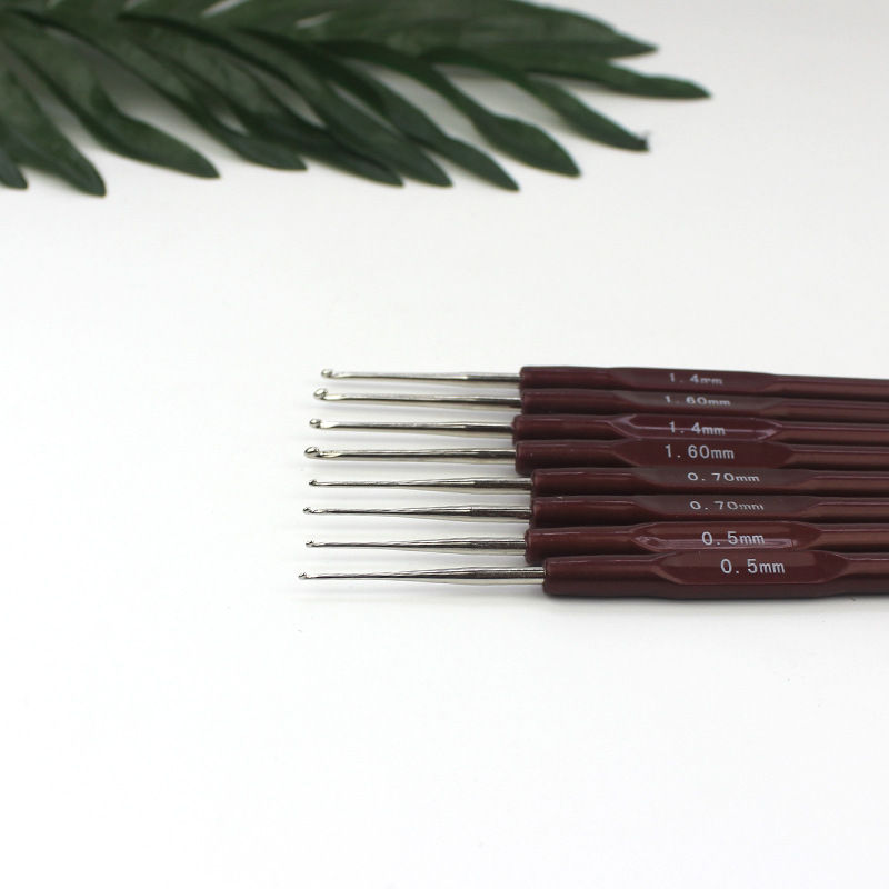 0.5-2.5mm Crochet Hooks With Plastic Handle Micro Crochet Needle For Knitting Lace Trim DIY Knitting Tools Supplies
