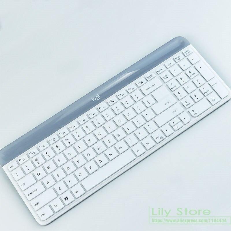 Voor Logitech MK470 Slanke Draadloze Toetsenbord Siliconen Stofdicht Draadloze Desktop Toetsenbord Cover Protector Mk 470 Dust Skin Film: white
