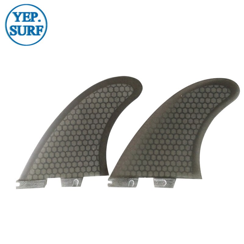 Double TabsII TWIN FIN Surfboard Fins TWIN FIN black color/white color quillas surf fins Yepsurf surf fins Fiberglass Honeycomb: Light Grey