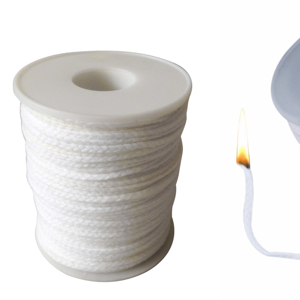 61m Core Candle Wick Hand Tool Spool With Sustainers Crafts For Candle Making Waxed Cotton Supplies Smokeless