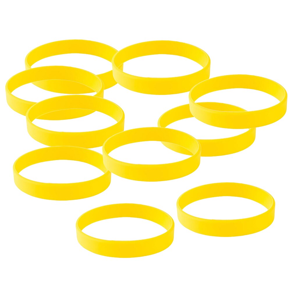 MagiDeal 10 pièces/paquet de bracelets élastiques en caoutchouc de Silicone vierges Bracelet en caoutchouc de