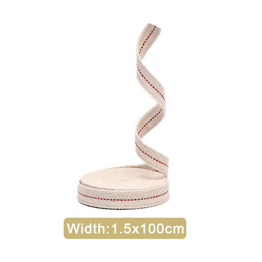 Mecha de lámpara de queroseno de algodón plano blanco de 1,1 cm/1,3 cm/1,5 cm/2cm de ancho, 1 metro de largo, con puntada trenzada para lámparas de aceite, quemador de velas: Amarillo claro